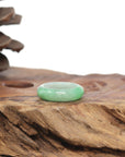 Baikalla Natural Icy Apple-Green Jadeite Jade Traditional Ring