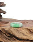 Baikalla Natural Icy Apple-Green Jadeite Jade Traditional Ring