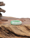 Baikalla Natural Icy Apple-Green Jadeite Jade Traditional Ring