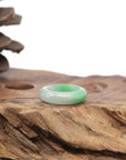 Baikalla Natural Icy Apple-Green Jadeite Jade Traditional Ring