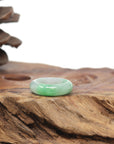 Baikalla Natural Icy Apple-Green Jadeite Jade Traditional Ring