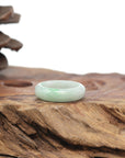 Baikalla Natural Light Apple-Green Jadeite Jade Traditional Ring