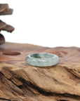 Baikalla Natural Icy Blue-Green Flowers Jadeite Jade Traditional Ring