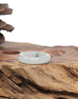 Baikalla Natural Icy Blue-Green Flower Jadeite Jade Traditional Ring