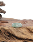 Baikalla Natural Icy Light Green Jadeite Jade Traditional Ring