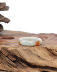 Baikalla Natural Icy Light Green & Sajin (Golden Dust) Jadeite Jade Traditional Ring