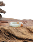 Baikalla Natural Icy Light Green & Sajin (Golden Dust) Jadeite Jade Traditional Ring