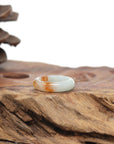 Baikalla Natural Icy Light Green & Sajin (Golden Dust) Jadeite Jade Traditional Ring