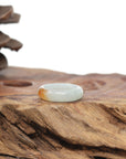 Baikalla Natural Icy Light Green & Sajin (Golden Dust) Jadeite Jade Traditional Ring