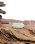 Baikalla Natural Icy Light Apple-Green Jadeite Jade Traditional Ring