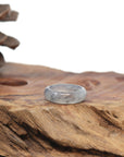 Baikalla Natural Icy Black & Grey Wuji Jadeite Jade Traditional Ring