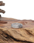 Baikalla Natural Icy Black Sesame Wuji Jadeite Jade Traditional Ring