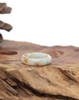 Baikalla Natural Icy Light Green & Sajin (Golden Dust) Jadeite Jade Traditional Ring