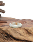 Baikalla Natural Icy Light Green & Sajin (Golden Dust) Jadeite Jade Traditional Ring