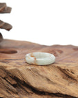Baikalla Natural Icy Light Green & Sajin (Golden Dust) Jadeite Jade Traditional Ring