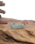 Baikalla Natural Icy Blue-Green Flowers Jadeite Jade Traditional Ring