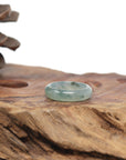 Baikalla Natural Icy Blue-Green Flowers Jadeite Jade Traditional Ring