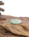 Baikalla Natural Light Green W/ Vibrant Apple-Green Patch Jadeite Jade Traditional Ring