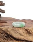 Baikalla Natural Light Green W/ Vibrant Apple-Green Patch Jadeite Jade Traditional Ring