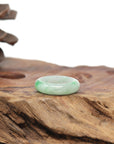 Baikalla Natural Icy Light Green W/ Vibrant Apple-Green Patch Jadeite Jade Traditional Ring
