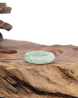 Baikalla Natural Icy Light Green W/ Vibrant Apple-Green Patch Jadeite Jade Traditional Ring