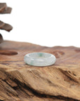 Baikalla Natural Icy Blue-Green Flower Jadeite Jade Traditional Ring