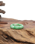 Baikalla Natural Vibrant Apple-Green Jadeite Jade Traditional Ring