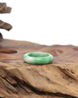 Baikalla Natural Vibrant Apple-Green Jadeite Jade Traditional Ring