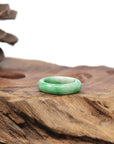 Baikalla Natural Vibrant Apple-Green Jadeite Jade Traditional Ring
