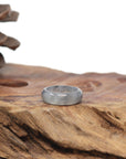 Baikalla Natural Icy Black Wuji Jadeite Jade Traditional Ring