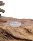 Baikalla Natural Icy Black Sesame Wuji Jadeite Jade Traditional Ring