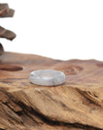 Baikalla Natural Icy Black Sesame Wuji Jadeite Jade Traditional Ring