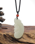 Baikalla "Dragon & Phoenix" Light Green Nephrite Jade Pendant Necklaces