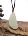 Baikalla "Dragon & Phoenix" Light Green Nephrite Jade Pendant Necklaces