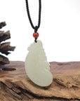 Baikalla "Dragon & Phoenix" Light Green Nephrite Jade Pendant Necklaces