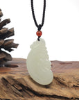 Baikalla "Dragon & Phoenix" Light Green Nephrite Jade Pendant Necklaces