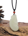 Baikalla "Dragon & Phoenix" Light Green Nephrite Jade Pendant Necklaces