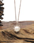 Baikalla Natural 18K Rose Gold Cultured Pearl Pendant w/ Natural Diamonds