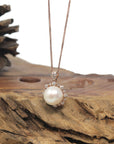 Baikalla Natural 18K Rose Gold Cultured Pearl Pendant w/ Natural Diamonds