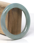 Baikalla Light Oil-Green "Traditional Full-Round" Jadeite Jade Bangle Bracelet (59mm)