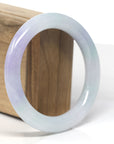 Baikalla "Vixen" Lavender & White-Green "Traditional Full-Round" Jadeite Jade Bangle Bracelet (57.5mm)