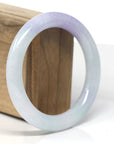Baikalla "Vixen" Lavender & White-Green "Traditional Full-Round" Jadeite Jade Bangle Bracelet (57.5mm)