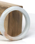 Baikalla Light Green & White W/ SaJin "Golden Dust" Jadeite Jade Bangle Bracelet (57.5mm)