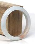 Baikalla Light Green & White W/ SaJin "Golden Dust" Jadeite Jade Bangle Bracelet (57.5mm)
