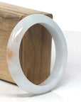 Baikalla Light Green & White W/ SaJin "Golden Dust" Jadeite Jade Bangle Bracelet (57.5mm)