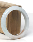 Baikalla Light Green & White W/ SaJin "Golden Dust" Jadeite Jade Bangle Bracelet (57.5mm)
