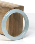 Baikalla Icy Light Green "Half-Round" Jadeite Jade Bangle Bracelet (52mm)