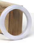 Baikalla Icy Light Lavender "Half-Round" Jadeite Jade Bangle Bracelet (58.2mm)