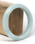 Baikalla Light Apple-Green "Half-Round" Jadeite Jade Bangle Bracelet (60.4mm)