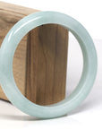 Baikalla Light Apple-Green "Half-Round" Jadeite Jade Bangle Bracelet (60.4mm)